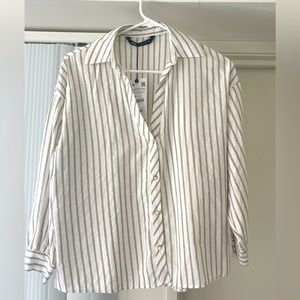 Zara top button down v neck XS extra small